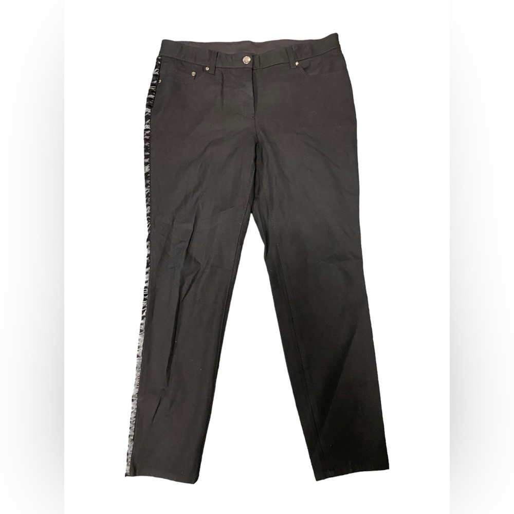 Chico’s So Slimming Black Tuxedo Pants Jeans Sz 1 (US Sz 8) EUC